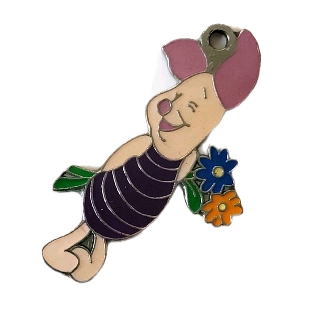 Vintage Piglet Disney Enamel Pendant Charm